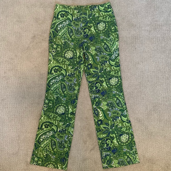 Vintage Green Patterned Pants - Picture 4 of 9